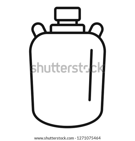 Gold water flask icon. Outline gold water flask vector icon for web design isolated on white background