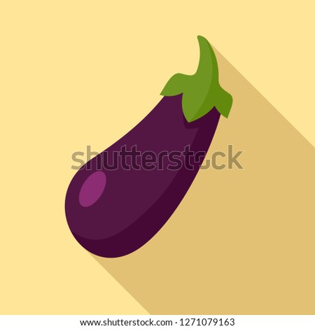 Eggplant icon. Flat illustration of eggplant vector icon for web design