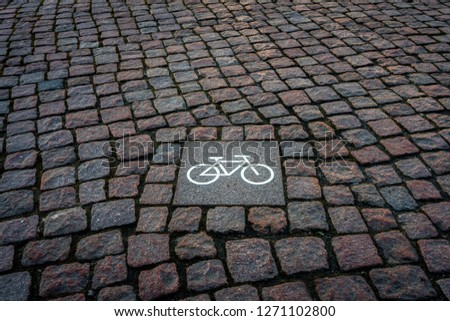 Note for bicycles on the cobblestones in Potsdam, Germany