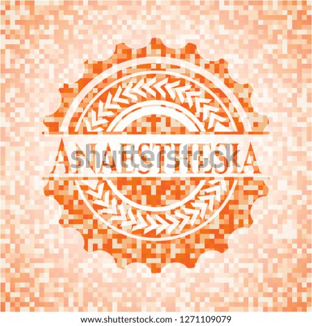 Anaesthesia abstract orange mosaic emblem