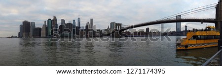 Brooklyn Bridge and the Lower Manhattan in New York City