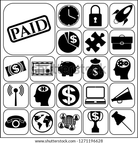 Set of 22 business high quality icons. Collection. Detailed design. Vector Illustration.