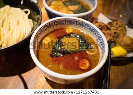 Tsukemen Ramen with gravy soup