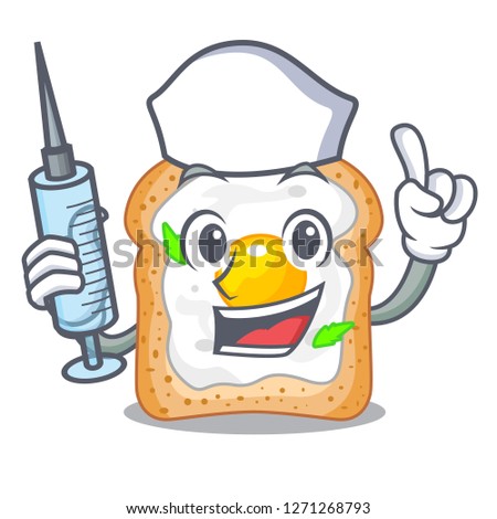 Nurse sandwich with shape in egg cartoon