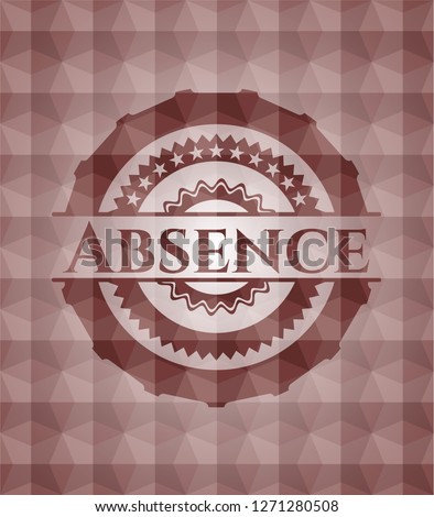 Absence red seamless polygonal badge.