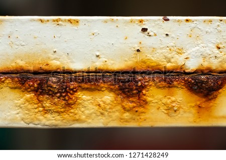 Rusty metal fence texture background, Close up & Macro shot, Selective focus