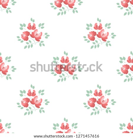 seamless pattern with abstract flowers on a white background. vector illustration. inflorescences, flower arrangements.