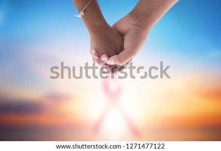 World Cancer Day concept: hand in hand