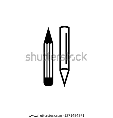 Double pencil icon in trendy flat design - Vector
