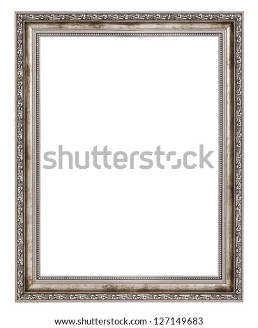 old wooden frame isolated on white background