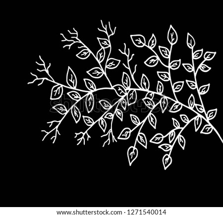 Hand drawn doodle leaves illustration