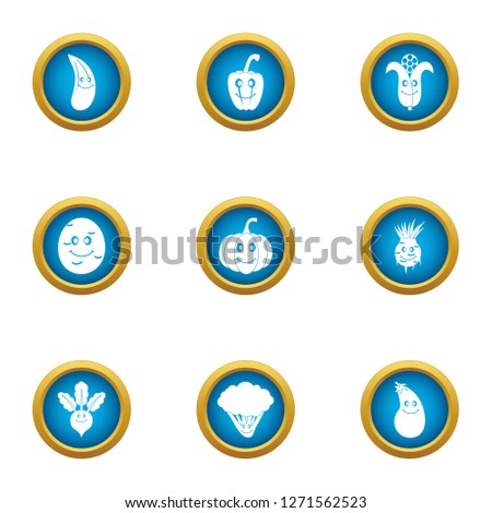 Garnish icons set. Flat set of 9 garnish icons for web isolated on white background
