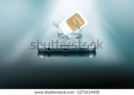 smartphone and sim card