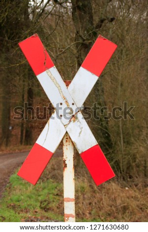 St. Andrew's Cross on an ungated railroad crossing near Weissach