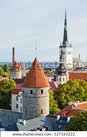 Towers of a fortification of Old Tallinn