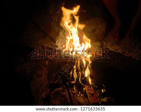 Campfire burning picture perfect