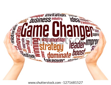 Game Changer word cloud hand sphere concept on white background.
