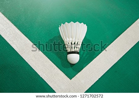 shuttlecock isolated on green background