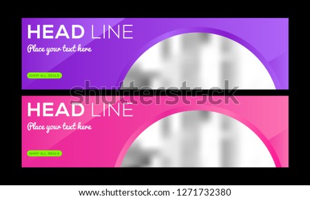 Set of Editable minimal banner template. Abstract Web banner design. Facebook cover. Abstract poster. Header Templates - Vector