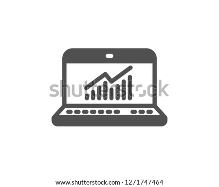 Data Analysis and Statistics icon. Report graph or Chart sign. Computer data processing symbol. Quality design element. Classic style icon. Vector