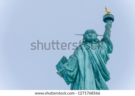 The Statue of Liberty is a colossal neoclassical sculpture on Liberty Island in New York Harbor in New York City, in the United States. The copper statue, a gift from the people of France.