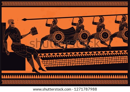 Odyssey Polyphemus titan attacked by Odysseus greek myth Royalty-Free Stock Photo #1271787988