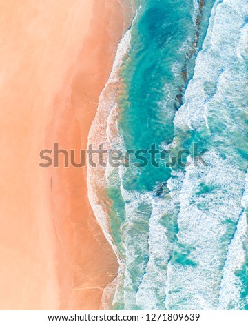 Aerial View of Beautiful Australian Beach Along the Great Ocean Road, Victoria, in Summer