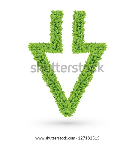 Direction arrow of leaves vector illustration
