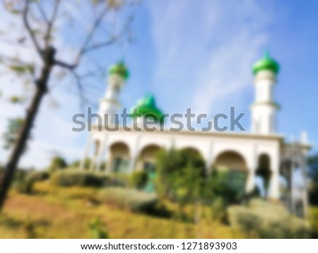 blurred mosque blue sky