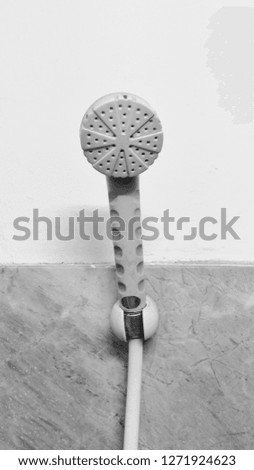 Black and white picture Shower head