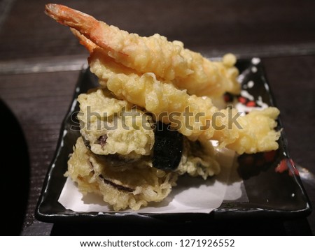 Fried foods in japanese restaurant