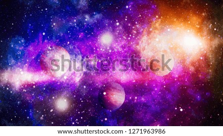 Deep space art. Galaxies, nebulas and stars in universe. Elements of this image furnished by NASA