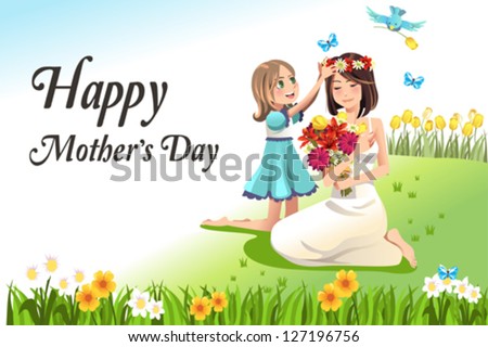 A vector illustration of happy mothers day card