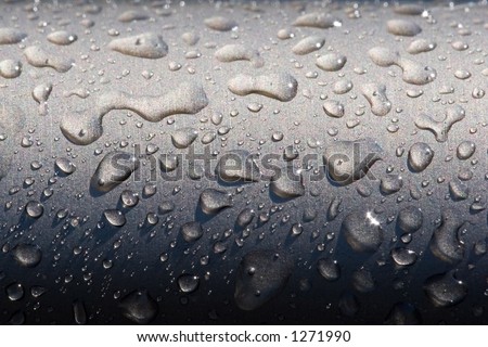 Macro of droplets on droplets