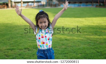 asian child smile with happily 