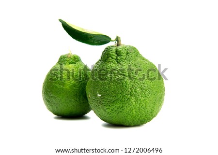 Isolated fresh green lime on white background. - Image 