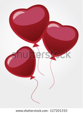 vector heart balloons for valentine's day
