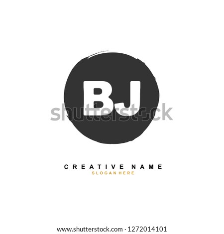 B J BJ Initial logo template vector. Letter logo concept