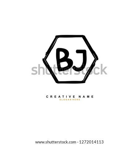 B J BJ Initial logo template vector. Letter logo concept
