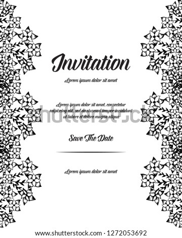 Wedding card or invitation with floral background vector illustration