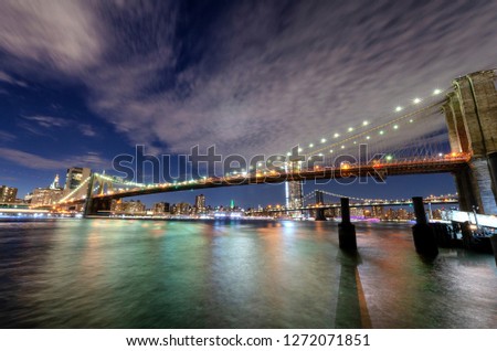Brooklyn Bridge by night.
