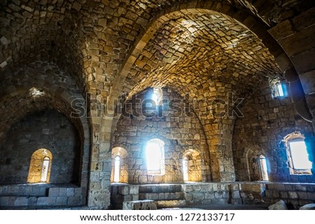 Sidon Crusaders Sea Castle Ruins with Picturesque Interior View