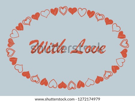 Valentine's day abstract background with hand - drawn hearts. Vector illustration. EPS10