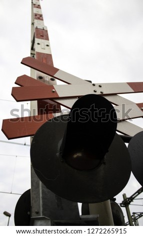 Semaphore and security barrier in train, vehicle and transport station