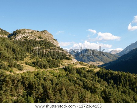 Col de Vars, France: pass road and surrounding mountains