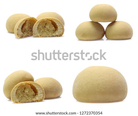 Mochi dessert isolated on white background (Mix, set , collection)