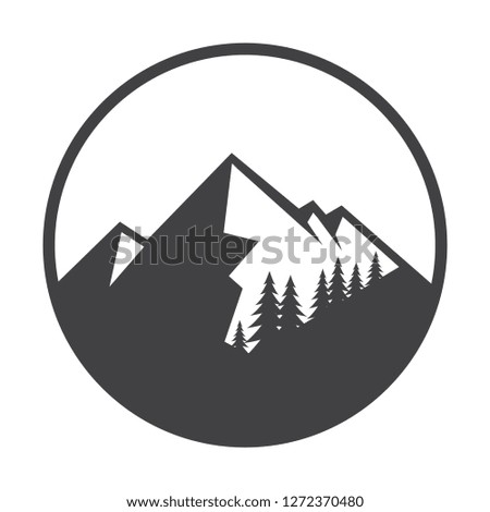 Mountain Logotype, Label, Badge and other design. Outdoor Adventure Sign or Symbol, vector illustration