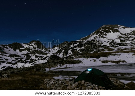 Camping between the Carpathian mountains. 
