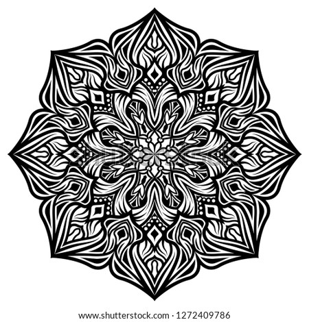 Mandala for coloring book.Round Ornament Pattern. Vintage decorative elements.
