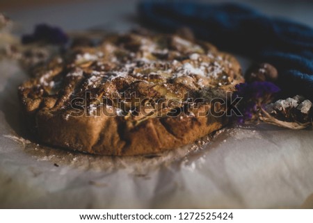 cake on the table, nuts. beautiful background on food theme Royalty-Free Stock Photo #1272525424